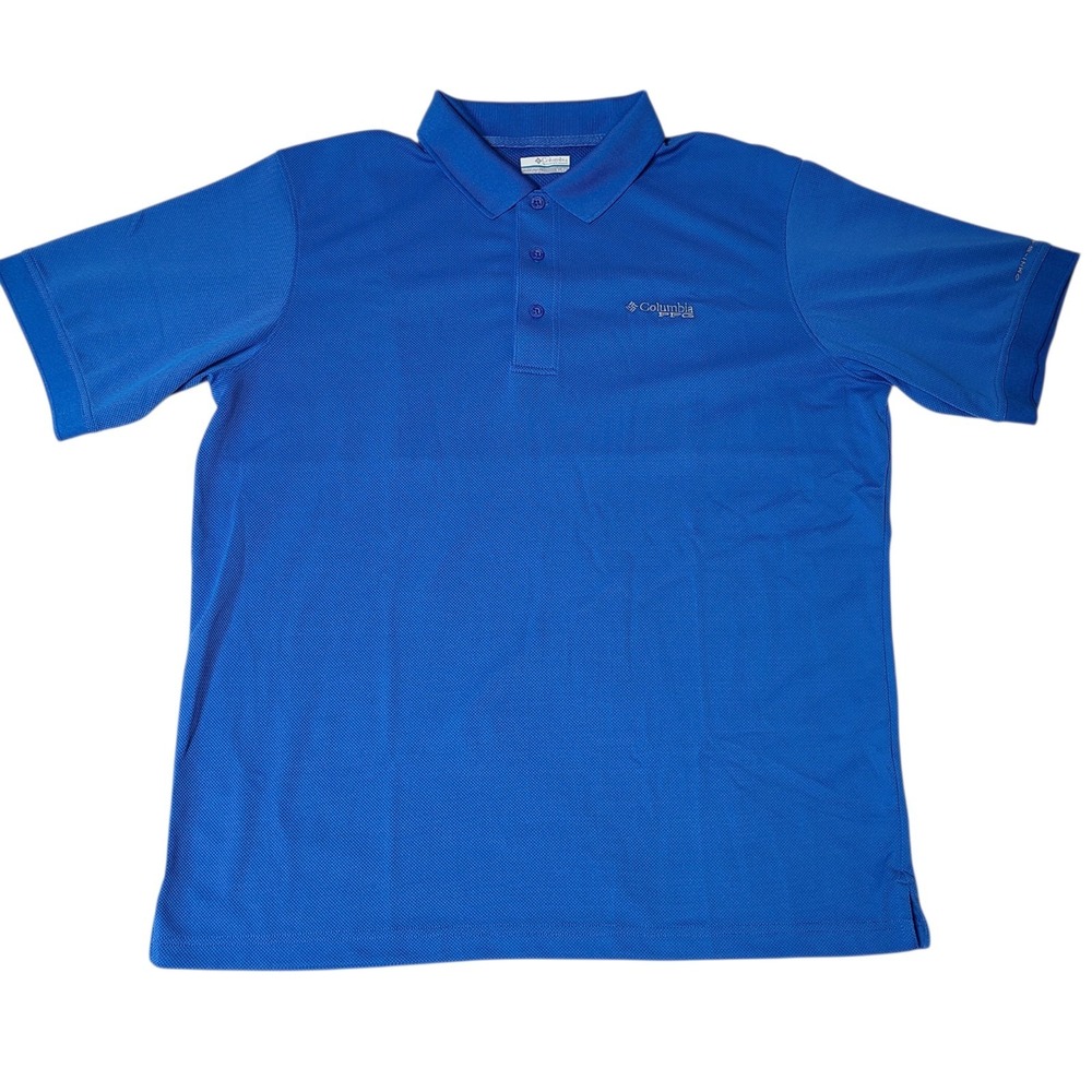 Columbia PFG Mens Perfect Cast Polo Shirt Blue Vented Short Sleeve Size XL Shade